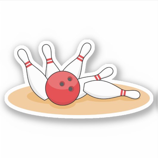 Bowling bal opvallende skittles sticker (Voorkant)