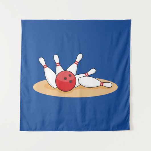 Bowling bal opvallende skittles wandkleed (Voorkant)