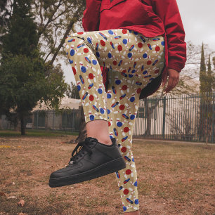 Bowling bal, spelden en schoenen met patronen leggings