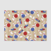 Bowling bal, spelden en schoenen met patronen tissuepapier (Voorkant)