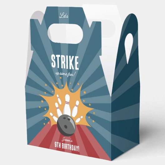 Bowling bal Strike Up Sommige Leuke Kinderen Verja Bedankdoosjes (Geopend)