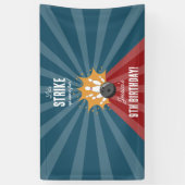 Bowling bal Strike Up Sommige Leuke Kinderen Verja Spandoek (Verticaal)