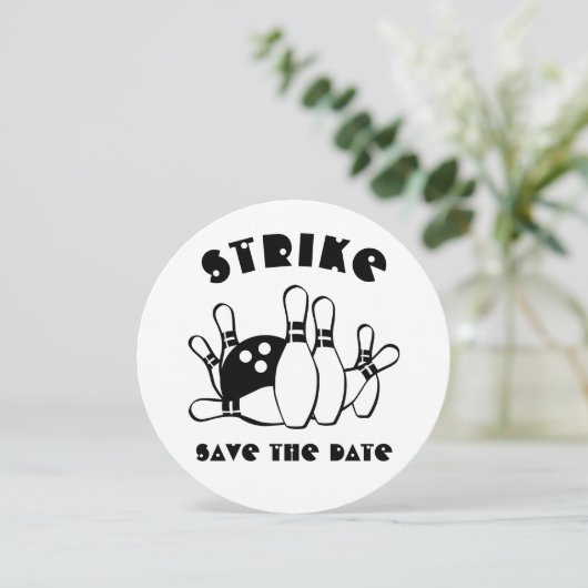 Bowling Ball, aangepast Save The Date (Staand voorkant)