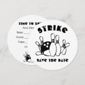 Bowling Ball, aangepast Save The Date (Voorkant / Achterkant)