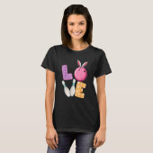 Bowling Ball Amp Pins Bunny Ears Egg Easte T-shirt (Voorkant volledig)
