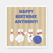 Bowling Ball and Pins Bowling Verjaardagsfeest Servet (Voorkant)