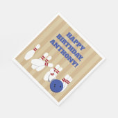 Bowling Ball and Pins Bowling Verjaardagsfeest Servet (Hoek)