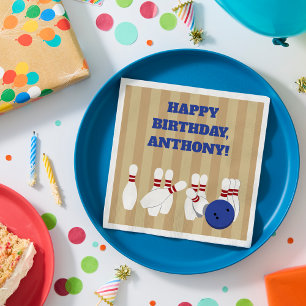 Bowling Ball and Pins Bowling Verjaardagsfeest Servet