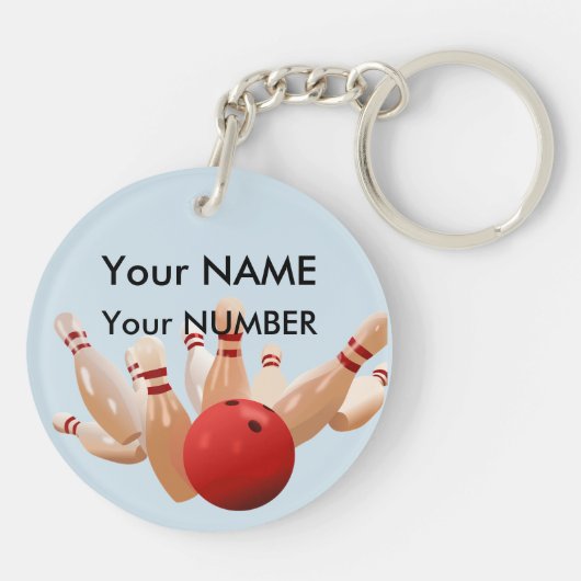 Bowling Ball Bag ID LABEL of rugzak Sleutelhanger (Achterkant)