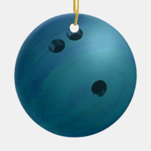 Bowling Ball Blue Keramisch Ornament (Voorkant)