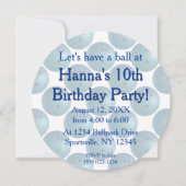Bowling Ball Blue Party-uitnodiging Kaart (Achterkant)