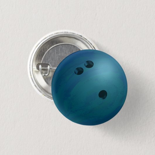 Bowling Ball Blue Ronde Button 3,2 Cm (Voorkant /achterkant)