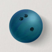 Bowling Ball Blue Ronde Button 3,2 Cm (Voorkant)