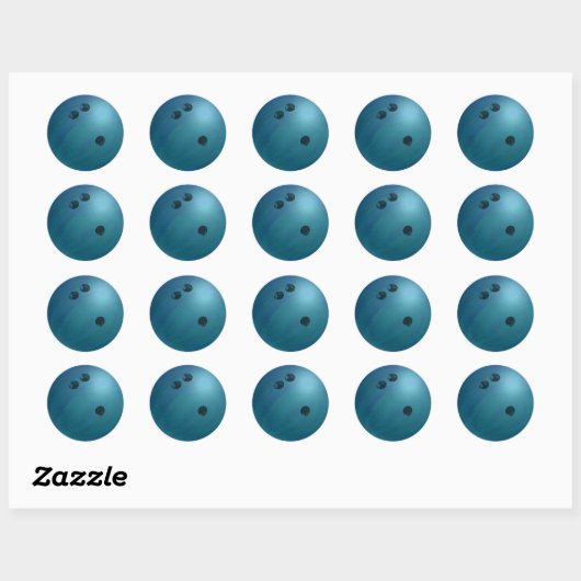 Bowling Ball Blue Ronde Sticker (Vel)
