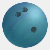 Bowling Ball Blue Ronde Sticker (Voorkant)