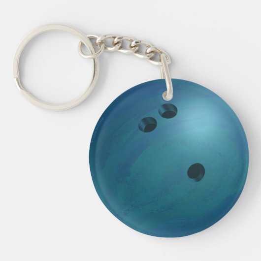 Bowling Ball Blue Sleutelhanger (Voorkant)