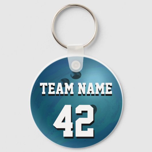 Bowling Ball Blue Sleutelhanger (Voorkant)