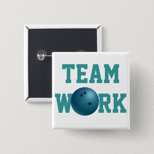 Bowling Ball Blue Vierkante Button 5,1 Cm (Voorkant /achterkant)