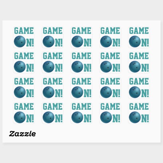 Bowling Ball Blue Vierkante Sticker (Vel)
