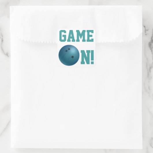 Bowling Ball Blue Vierkante Sticker (Tas)