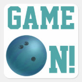 Bowling Ball Blue Vierkante Sticker (Voorkant)