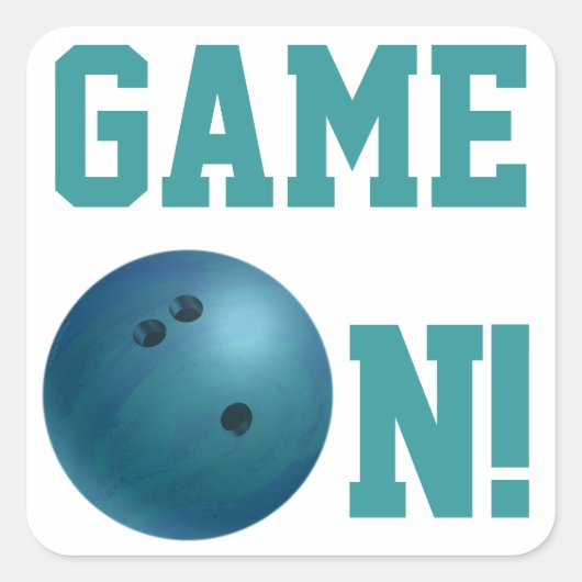 Bowling Ball Blue Vierkante Sticker (Voorkant)