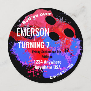 BOWLING BALL, bowling, Glow bowling verjaardagsfee Kaart