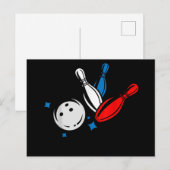 Bowling Ball Bowling Pins Bowler Bowlers Bowling B Aankondigingskaart (Voorkant / Achterkant)