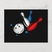 Bowling Ball Bowling Pins Bowler Bowlers Bowling B Aankondigingskaart (Voorkant)