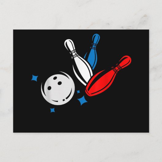 Bowling Ball Bowling Pins Bowler Bowlers Bowling B Aankondigingskaart (Voorkant)