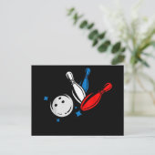 Bowling Ball Bowling Pins Bowler Bowlers Bowling B Aankondigingskaart (Staand voorkant)