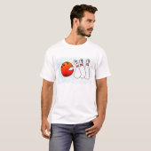 Bowling Ball Chasing Pins T-shirt (Voorkant volledig)