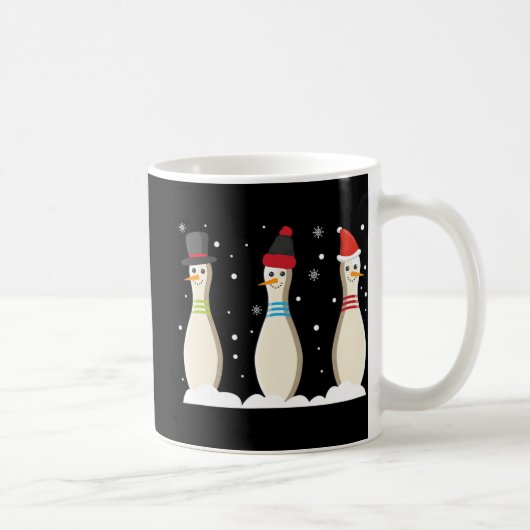 Bowling Ball Christmas Bowling Pins Santa Hat Gift Koffiemok (Rechts)