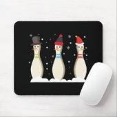Bowling Ball Christmas Bowling Pins Santa Hat Gift Muismat (Met muis)