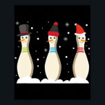 Bowling Ball Christmas Bowling Pins Santa Hat Gift Poster<br><div class="desc">Bowling Ball Christmas Bowling Pins Santa Hat Gift</div>