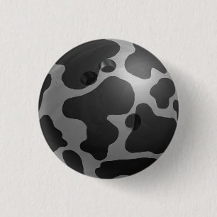 Bowling Ball Cow Gray Ronde Button 3,2 Cm