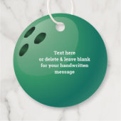 Bowling Ball Design Favor Kaart Bedankjes Labels (Achterkant)