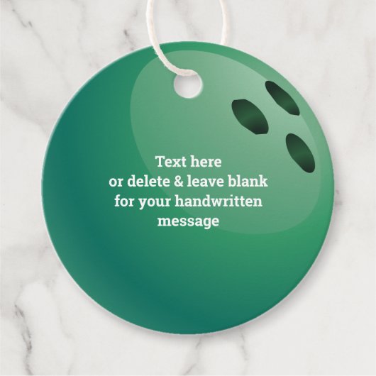 Bowling Ball Design Favor Kaart Bedankjes Labels (Voorkant)