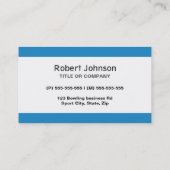 Bowling ball die spelden neerslaat - blauw visitekaartje (Achterkant)