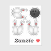 Bowling Ball en Bowling Pins Sticker (Vel)