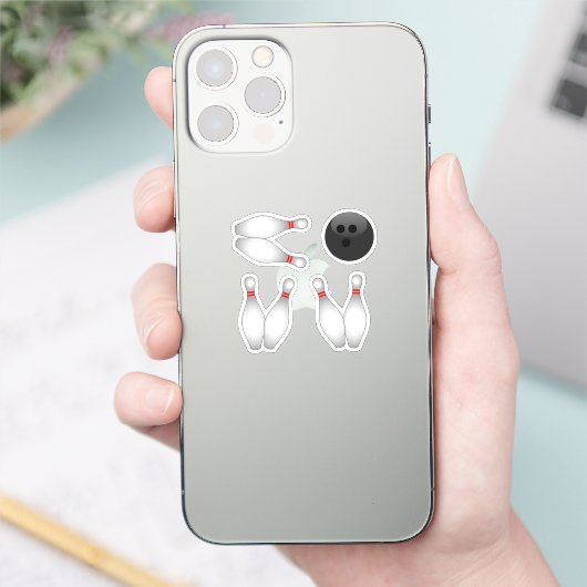 Bowling Ball en Bowling Pins Sticker (Telefoon)