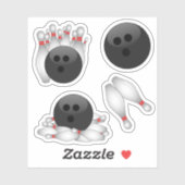 Bowling Ball en Bowling Pins Sticker (Vel)