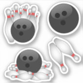 Bowling Ball en Bowling Pins Sticker (Voorkant)