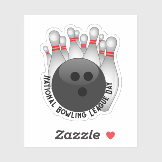Bowling Ball en Bowling Pins Sticker (Vel)