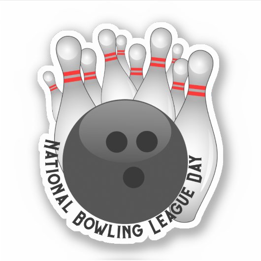 Bowling Ball en Bowling Pins Sticker (Voorkant)