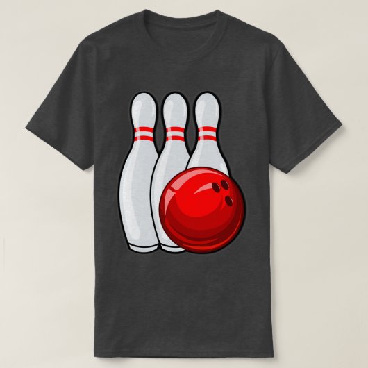Bowling ball en pin bowling play bowling team T T-shirt (Design voorkant)