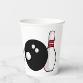 Bowling Ball en Pin-papierbekertjes Papieren Bekers (Achterkant)