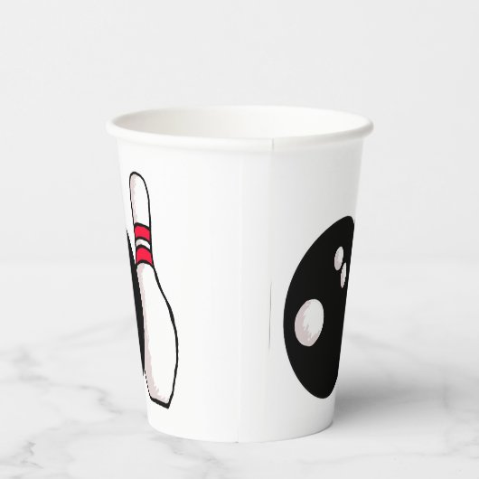 Bowling Ball en Pin-papierbekertjes Papieren Bekers (Rechts)
