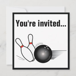 Bowling Ball en Pins After Game Party nodigen Kaart