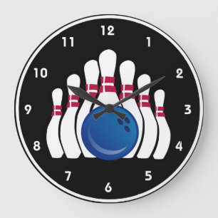 Bowling Ball en Pins Design Wall Clock Grote Klok